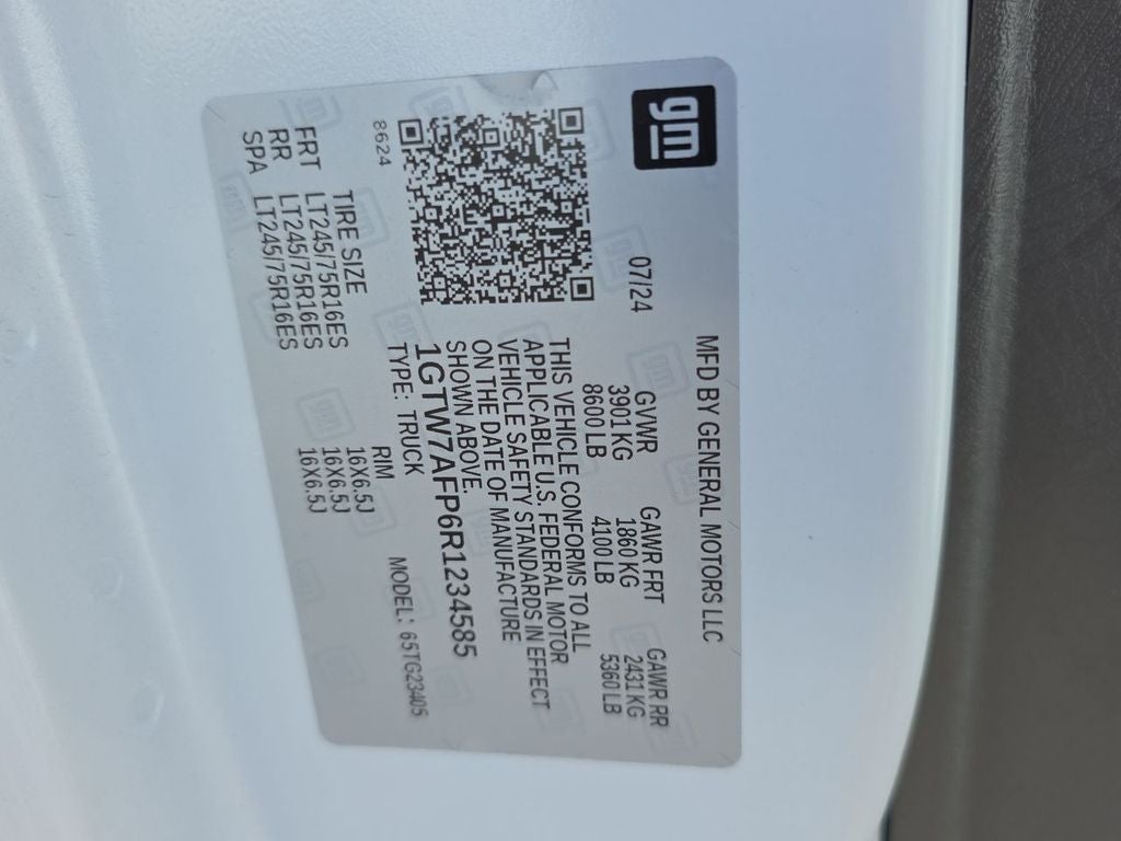 2024 GMC Savana Cargo 2500 Work Van