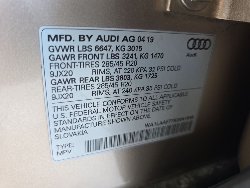 2019 Audi Q7 Premium Plus