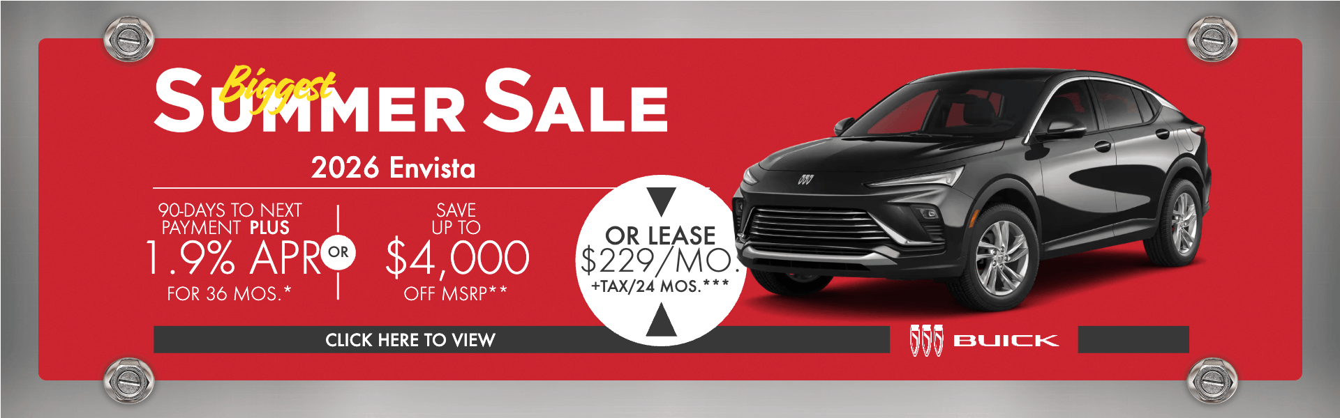 2026 Buick Envista Summer Sale: Lease from $229/mo
