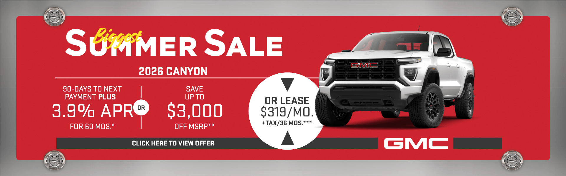 2026 GMC Canyon: 3.9% APR & $3k Off