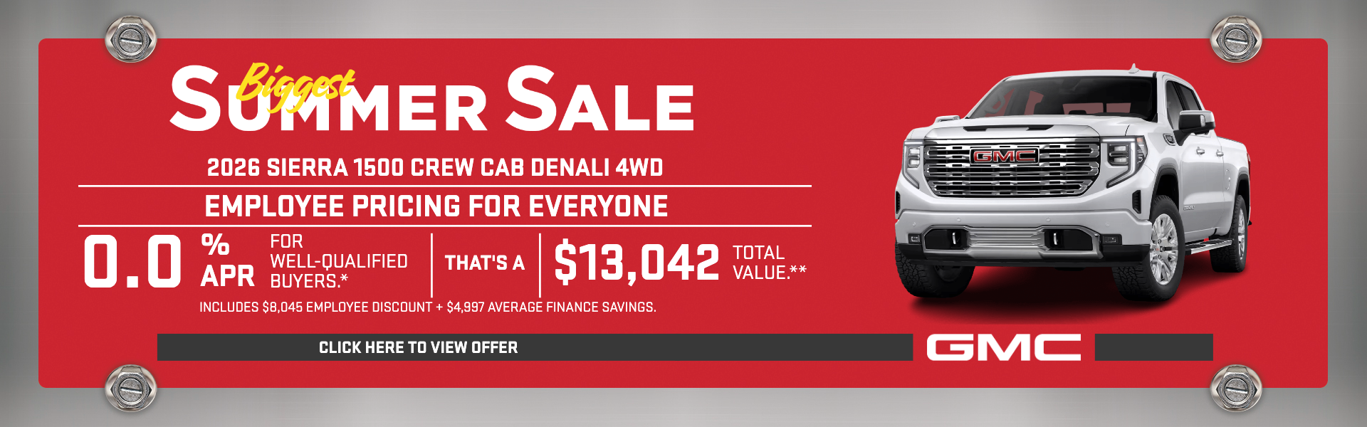Employee Pricing for Everyone: 2026 GMC Sierra Deals